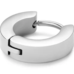 Huggie | 8 mm płaski kolczyk kółeczko ze srebra próby 925