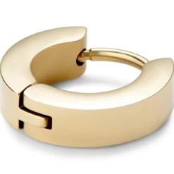 Huggie | 7 mm złocisty płaski kolczyk kółeczko ze stali chirurgicznej