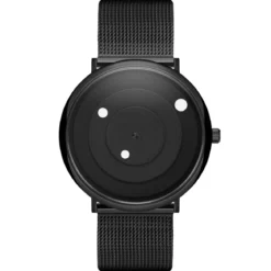 Instant | Minimalistyczny zegarek czarno-biały z siatkową bransoletą