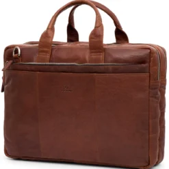 Kasztanowa skórzana torba na laptopa Montreal XL