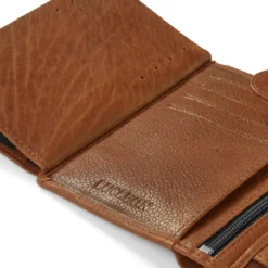 Kasztanowy skórzany portel vintage RFID Cambodia