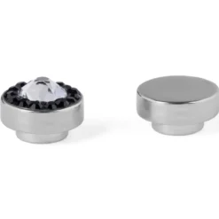Kolczyk magnetyczny z czarnym i przezroczystym kryształem 8 mm