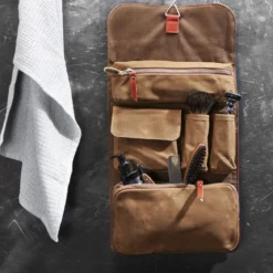 Kosmetyczka khaki z woskowanego płótna Grover