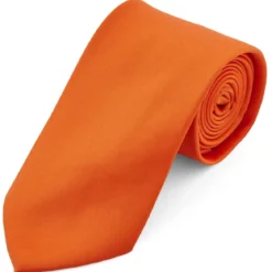 Krawat w jaskrawym kolorze pomarańczowym 8 cm Basic