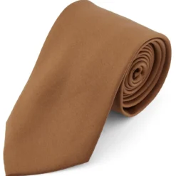 Krawat w jasnobrązowym kolorze 8 cm Basic