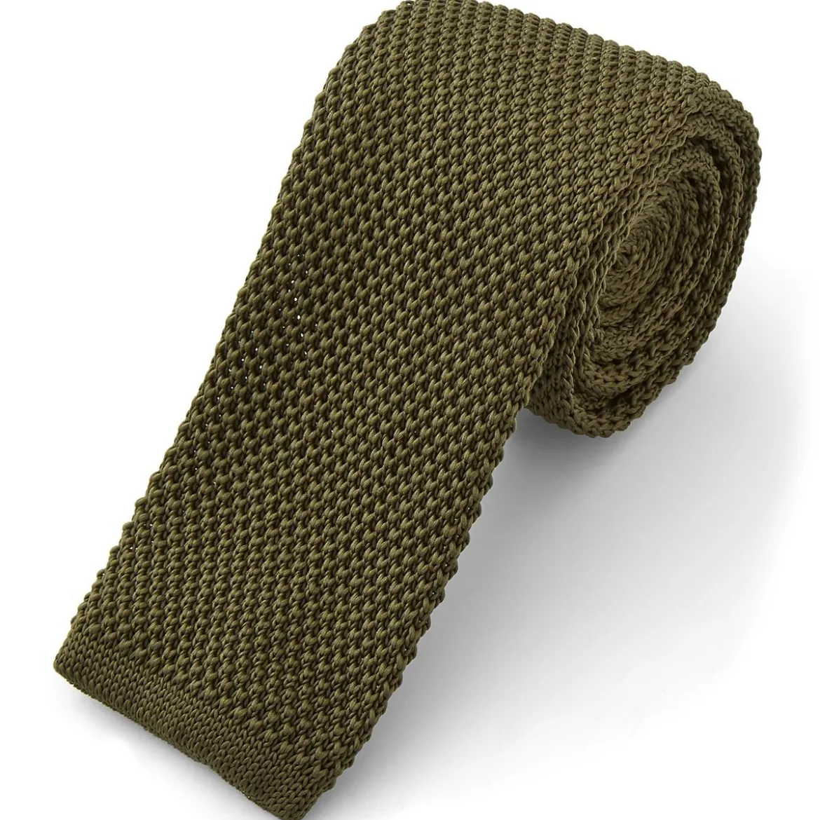 Krawat w kolorze Army Green z dzianiny