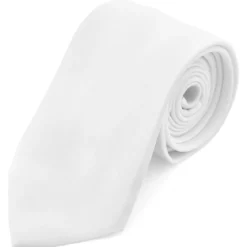 Krawat w kolorze białym 8 cm Basic