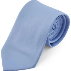 Krawat w kolorze błękitnym 8 cm Basic