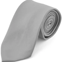 Krawat w kolorze jasnoszarym 8 cm Basic