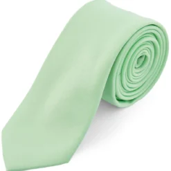 Krawat w kolorze zielonej mięty 6 cm Basic