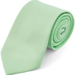 Krawat w kolorze zielonej mięty 8 cm Basic