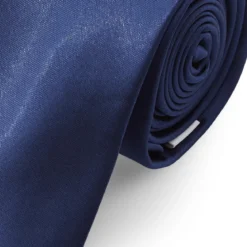 Krawat w lśniącym kolorze granatowym 6 cm Basic