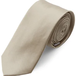 Krawat w lśniącym kolorze słomkowym 6 cm Basic