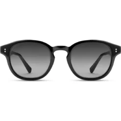 Kwadratowe czarne okulary przeciwsłoneczne Bille w oprawkach typu horn rimmed