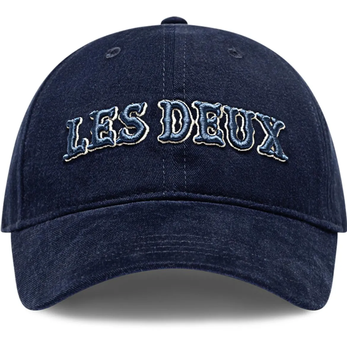 Les Deux | Granatowa czapka z daszkiem Dad Cap z kolorowym logo