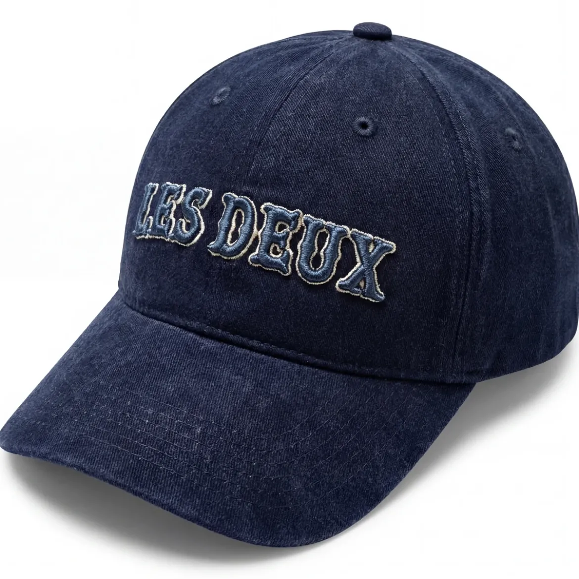 Les Deux | Granatowa czapka z daszkiem Dad Cap z kolorowym logo