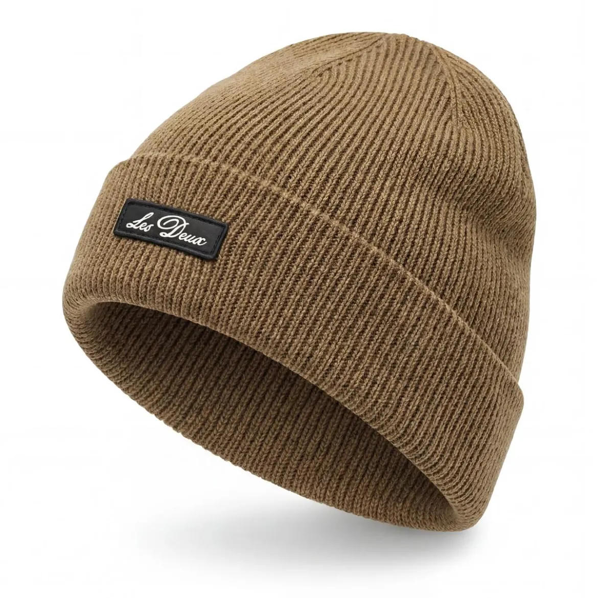 Les Deux | Jasnobrązowa czapka beanie Wayne z logo