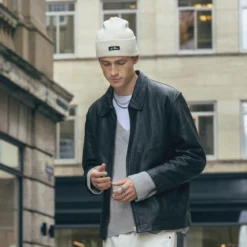 Les Deux | Kremowa czapka beanie Wayne z logo
