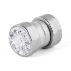 Magnetyczny kolczyk z przezroczystym kryształem 8 mm