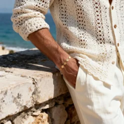 Mediterranean | 14K pozłacana bransoletka łańcuszkowa z monetami 7mm