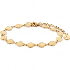 Mediterranean | 14K pozłacana bransoletka łańcuszkowa z monetami 7mm