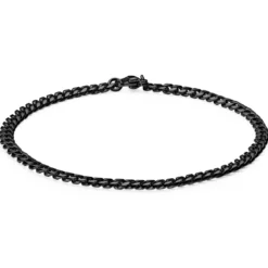 3 mm czarna bransoletka łańcuszkowa