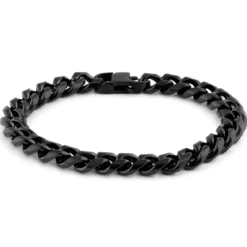 8 mm czarna bransoletka łańcuszkowa