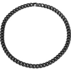 10 mm czarny naszyjnik łańcuszkowy