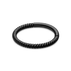 8 mm czarny piercing kółko drut ze stali nierdzewnej