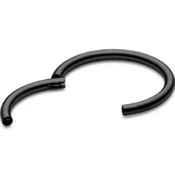 10 mm czarny piercing kółko z tytanu