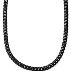 12 mm czarny stalowy naszyjnik łańcuszkowy