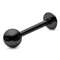 10 mm czarny wkręt labret z kulką ze stali chirurgicznej