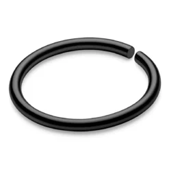 8 mm gładki czarny piercing kółko ze stali chirurgicznej