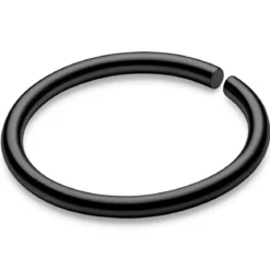 10 mm gładki czarny piercing kółko ze stali chirurgicznej