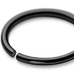 10 mm gładki czarny piercing kółko ze stali chirurgicznej