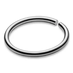 8 mm gładki srebrzysty piercing kółko ze stali chirurgicznej
