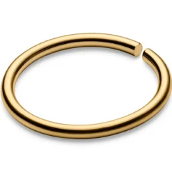 10 mm gładki złocisty piercing kółko z tytanu