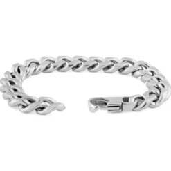 10 mm srebrzysta bransoletka łańcuszkowa