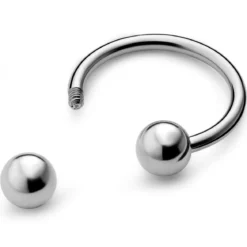 12 mm srebrzysta podkówka z tytanu