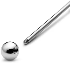 18 mm srebrzysta prosta sztanga z kulkami ze stali chirurgicznej