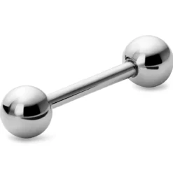 8 mm srebrzysta prosta sztanga ze średnimi kulkami ze stali chirurgicznej