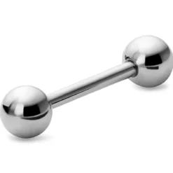 16 mm srebrzysta prosta tytanowa sztanga z kulkami