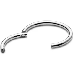 10 mm srebrzysty piercing kółko z tytanu