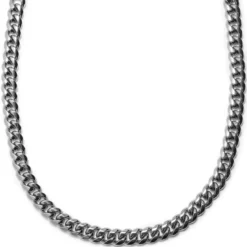 14 mm srebrzysty stalowy naszyjnik łańcuszkowy