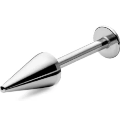 10 mm srebrzysty wkręt labret z kolcami ze stali chirurgicznej