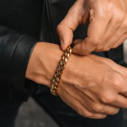 10 mm złocista bransoletka łańcuszkowa