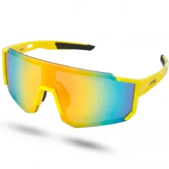 Momentum | Żółto-niebieskie sportowe okulary przeciwsłoneczne wraparound