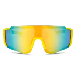 Momentum | Żółto-niebieskie sportowe okulary przeciwsłoneczne wraparound