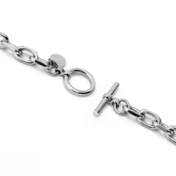 New Classics | Bransoletka z ogniw typu O ze stali nierdzewnej z zapięciem typu toggle 6.5 mm w srebrnym kolorze