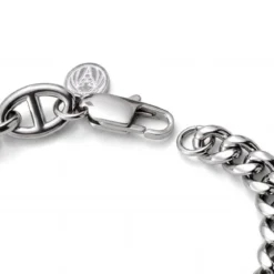 New Classics | 8 mm bransoletka ze stali nierdzewnej z mieszanym splotem w srebrnym kolorze